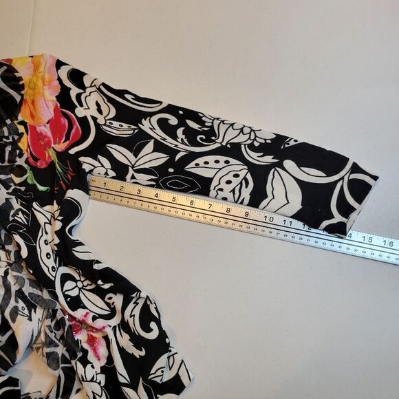 Alberto Makali Y2K 2pc Tank & Tie Front Cardigan Beaded Floral Women's Small - Picture 13 of 13